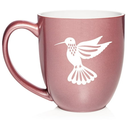 

Hummingbird Ceramic Coffee Mug Tea Cup Gift for Her Him Friend Coworker Wife Husband (16oz Rose Gold)
