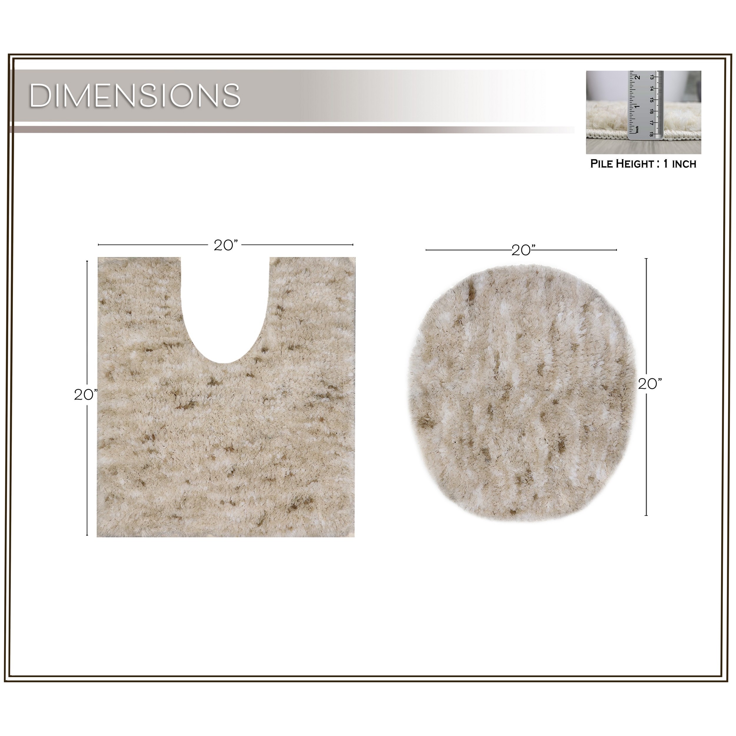 Essential 2-Piece Bathroom Contour and Toilet Lid Cover Set, Plush Microfiber Contour Rug and Non-Slip Toilet Lid Cover, Ultra Absorbent, Quick-Dry, Machine Washable, Ivory