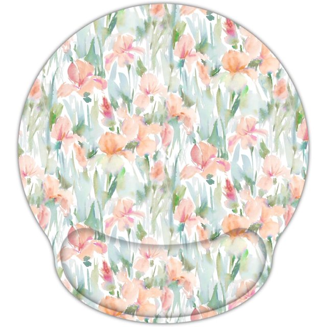 xianlin-Laptop Computer Gaming Mouse Pad with Wrist Rest Support,Ergonomic Memory Foam Mouse Mat,Non-Slip Rubber Base Office Work Desk Pad,Comfortable & Pain Relief (Watercolor Flowers)