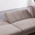 Aukfa Velvet Sectional SofaModern Futon Sofa SleeperLight Grey