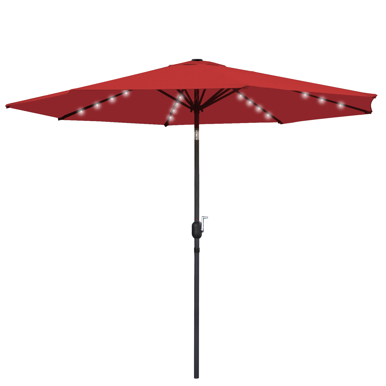 ZENSTYLE 10 FT Hanging Solar LED Lighted Umbrella Sun Shade Offset