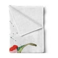 thumbnail image 2 of Food Soft Flannel Fleece Throw Blanket, Hand Drawn Watercolor Illustration of Chili Pepper Spicy Ingredient, Cozy Plush for Indoor and Outdoor Use, 50" x 60", Fern Green Vermilion, by Ambesonne, 2 of 5