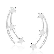 AERAVIDA Amazing Shooting Stars Sterling Silver Ear Crawler Earrings