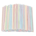 thumbnail image 1 of 500pcs Plastic Drinking Straws 8 Inches Long Multi-Colored Striped Bedable, 1 of 5