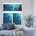 thumbnail image 2 of Kitchen Window Curtains Valance and Tier Set, Underwater World Ocean Shark Fish Rod Pocket Tier Curtains and Valance 3 Piece Set, Coral Seaweed Marine Life Window Treatment for Bedroom Living Room, 2 of 9