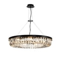 thumbnail image 3 of ALOADECOR W32" Modern and Contemporary Glam U-Shaped Crystal Chandelier in Matte Black Finish Circular Crystal Chandeliers Ring Ceiling Light for Dining Room Living Room, 3 of 5