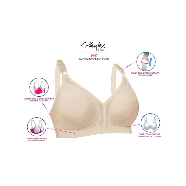 Playtex White 18 Hour Ultimate Lift and Support Bra US 40g UK 40f