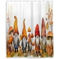 thumbnail image 2 of FREEAMG Mushroom Gnome Shower Curtain, Waterproof Fabric Shower Curtains with 12 Hooks for Bathroom Hotel Spa Home Decor, 60 x 72 Inch, 2 of 6