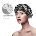thumbnail image 4 of Kdxio Travel Print Shower Cap for Women,Elastic and Reusable,Double Waterproof Layers Bathing Hat, 4 of 9