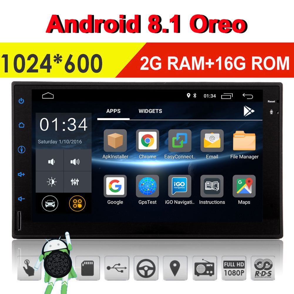 2Din 8" Android 8.1 1080P Touch Quad-core 1+16GB Car Stereo Radio Player GPS Nav 