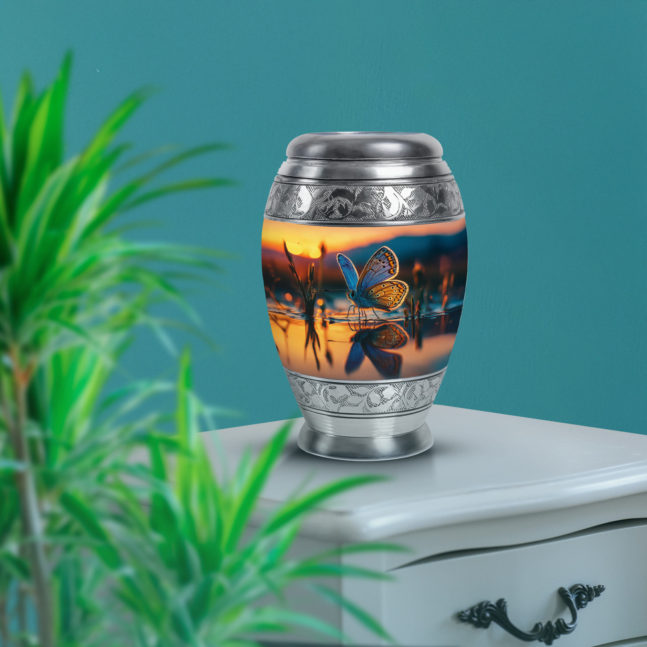 SABURIAL Butterfly Urn - Keepsake For Ashes - Combo - 10 Inch Large With 3 Inch - Ash Urns For Humans - Small Decorative Urns - Human Remains Urn