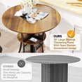 thumbnail image 4 of Yoneston 30-inch Round Bar Table, Wood Small Pub Table Metal Breakfast Nook Table with Storage Shelves for Dining Room Living Room Kitchen, Rustic Brown (Only Table), 4 of 9