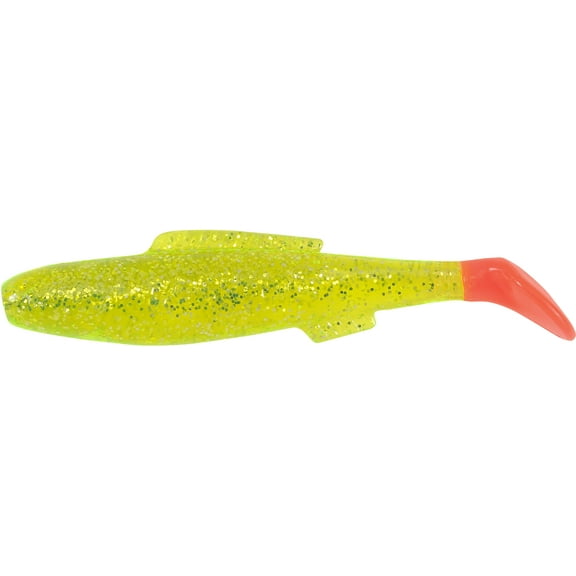 H&H 3" Cocahoe Minnow Softbait, Chartreuse Glitter & Firetail, 10 Count