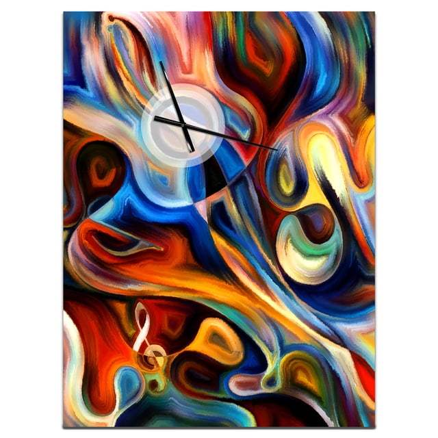 DesignArt Abstract Music and Rhythm Large Wall Clock
