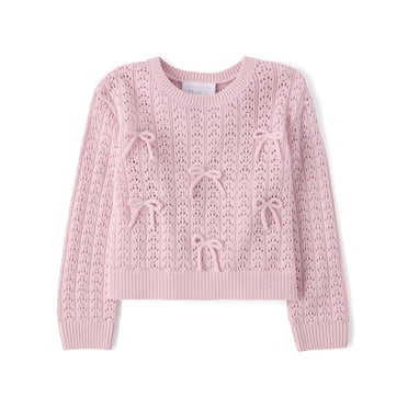 The Children's Place Toddler Girls Long Sleeve Bow Sweater, Sizes 12M-5T