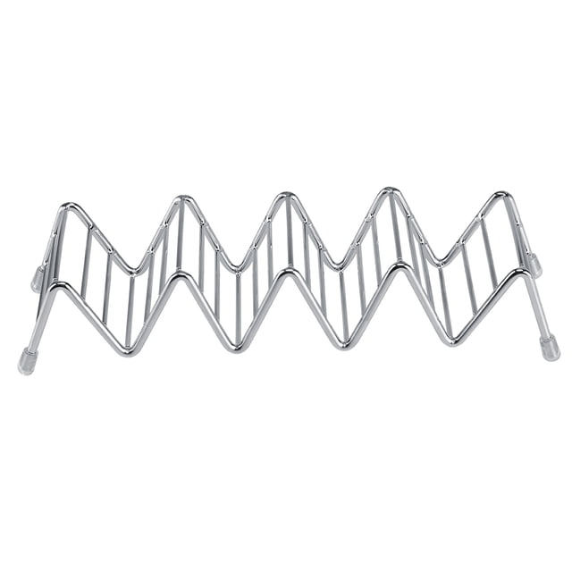 Soporte para tacos, soporte para conchas de acero inoxidable con forma de onda, estante para tacos de primera línea