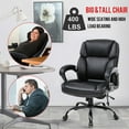 Big and Tall Office Chair 400lbs Wide Seat Desk Chair PU Leather