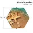 thumbnail image 2 of Rateoe Starfish And Seashell 1 Drawing Drink Coasters Set of 4 Leather Coasters Spill Protection for Table Desk,Durable and Non Slip Leather Coaster ,4 Inches Drink Mats-Hexagon, 2 of 6