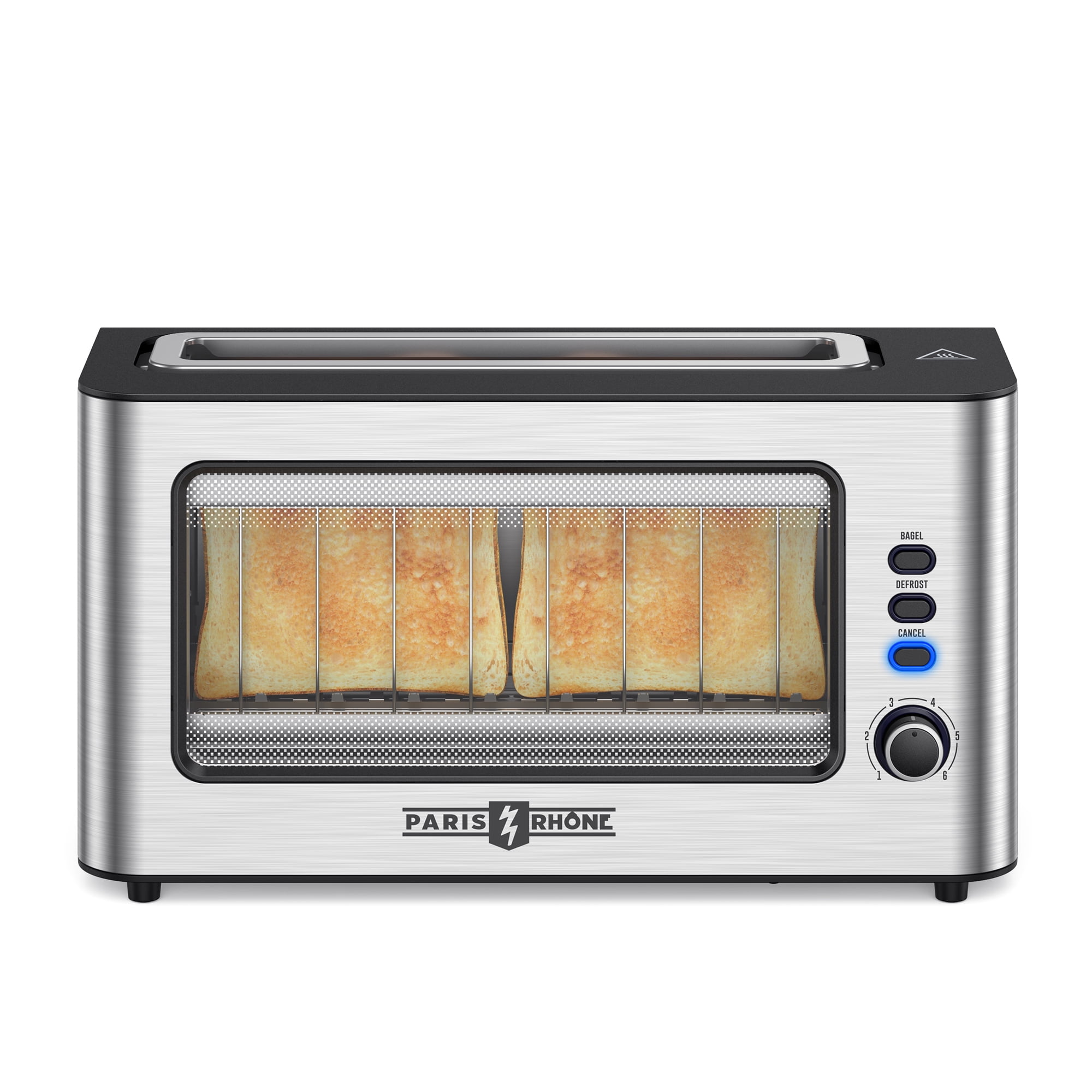 microscoop Trek Oh Paris Rhône Toaster, 2-Slice Extra Long & Wide Slot Toaster with Easy View  Window, Bagel, Defrost, Cancel Functions, 6 Browning Levels, Auto Shutoff,  Stainless Steel Toaster for Bagels, Waffles - Walmart.com