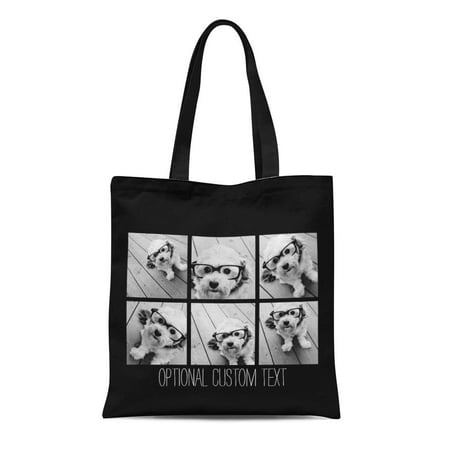 - LADDKE Canvas Tote Bag Photography Personalized Collage 6 Photos Hipster Chic Modern Hip Reusable Handbag Shoulder Grocery Shopping Bags