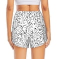 thumbnail image 4 of Goofa Black White Music Printed Women 2 in 1 Running Shorts,Quick Dry Athletic Workout Shorts,High Waisted Athletic Shorts with Liner Pockets-Small, 4 of 9
