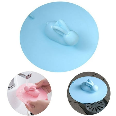 

MAOYONG Bathtub Drain Cover Tub Stopper-Cute Silicone Drain Cover for Shower Floor Bath Tub Drain Plug for Bathroom Anti Cockroach Drain Covers Kitchen Sink Anti Odor Mat Drain Stop -Blue-3.9IN