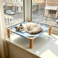 thumbnail image 3 of Cififendec Elevated Summer Pet Cot Bed, 20.28"×17.91", Breathable Detachable Printed Fabric Raised Dog Cat Sleeping Mat for Indoor Floor Naps Balcony Cool Rest Time, 3 of 4
