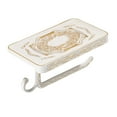 thumbnail image 1 of Elegant Wall Mounted Towel Rack Holder With Shelf And Hook For Bathroom Kitchen Organizer Storage Board Functional Candle Phone Tissue Roll Paper Towel Ring Holes, 1 of 4