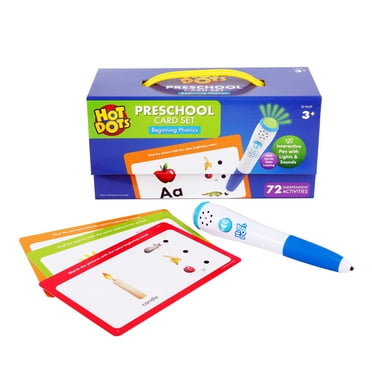 Educational Insights Hot Dots Beginning Phonics Flash Cards with Interactive Pen, Ages 3 