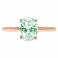 thumbnail image 7 of Solitaire Engagement Ring for Women - 2ct Simulated Green Diamond in 14K Rose Gold Promise Ring, 7 of 7