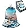 thumbnail image 3 of G.Debrekht 73183 General Holiday Winter Deer Bell 4 in. - Glass Ornament, 3 of 3