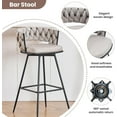 thumbnail image 6 of EYYTHUNG Modern Swivel Bar Stools Set of 6, Suede Fabric Woven Design Bar Chairs with Back Support & Footrest Height Barstools, Grey, 6 of 7