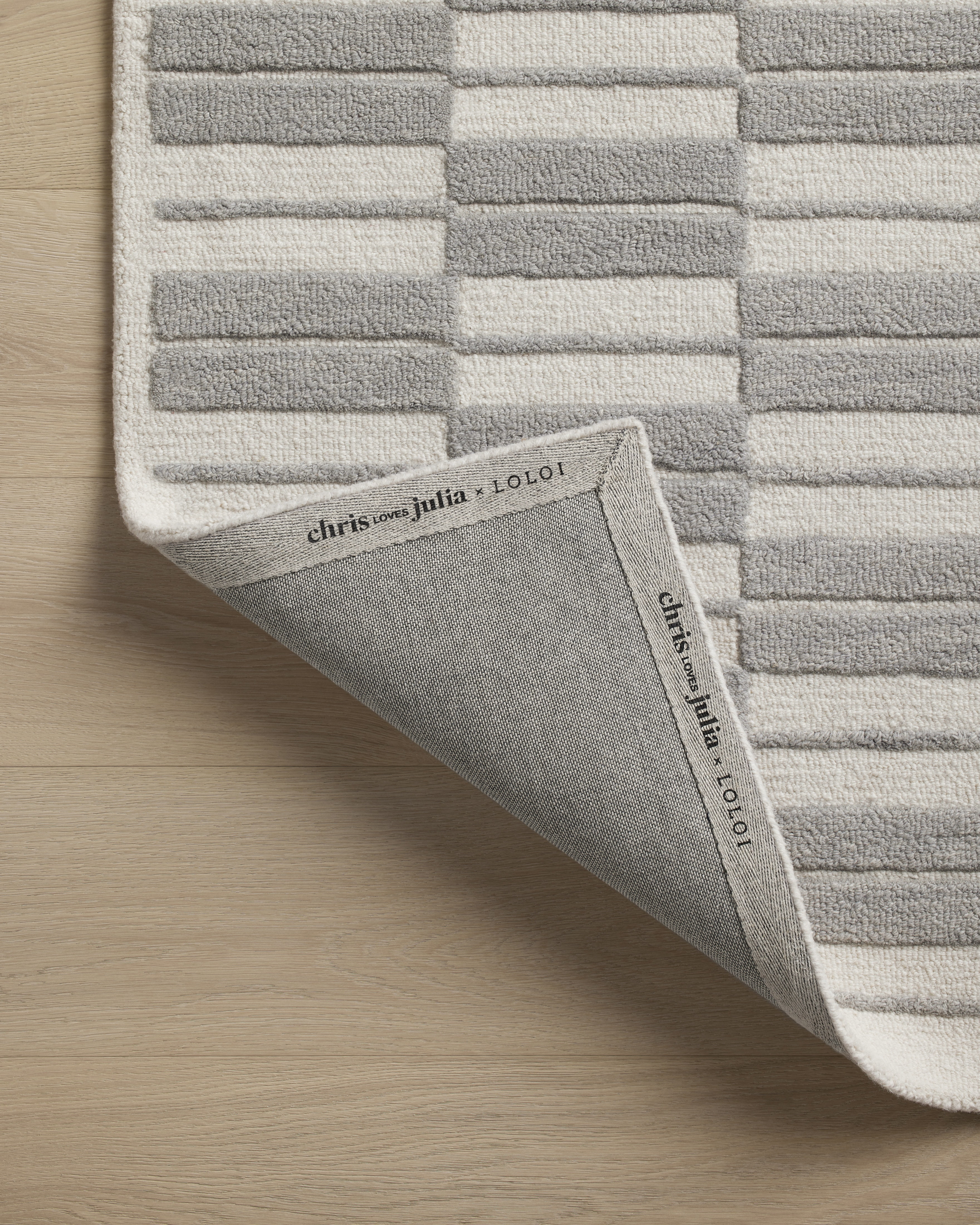 Chris Loves Julia x Loloi Bradley Ivory / Grey 2'-6" x 7'-6" Runner Rug