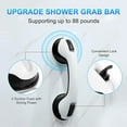 thumbnail image 2 of Dorme Non-Slip Plastic Suction Cups Handle Bathroom Grab Bar, White, 12 inch (2 Pack), 2 of 7