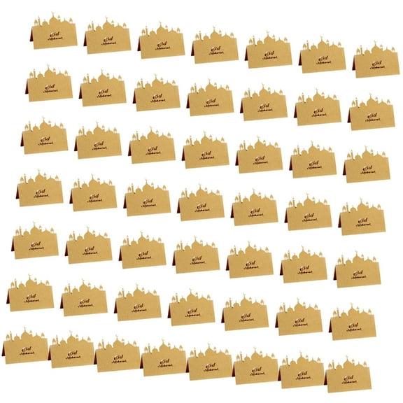 AOOOWER Pack Of 50 Greeting Cards for Eid Mubaraks Party Islamic Table Name Place Cards