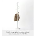 thumbnail image 3 of Yamazaki Home Coat Rack, White, Steel, Supports 26.4 pounds, Weighted Base, 3 of 7