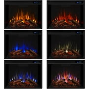 Real Flame Valmont 74 Electric Fireplace TV Stand in Chestnut Oak