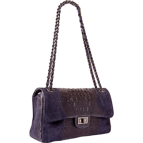 Women New Italian Real Suede Leather Snake Skin Handbag Clutch Bag Casual Tassel