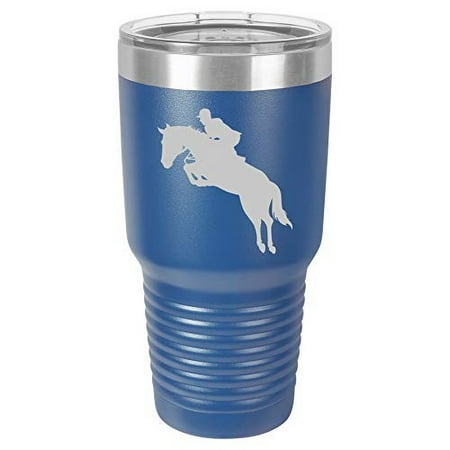 

Tumbler Stainless Steel Vacuum Insulated Travel Mug Horse With Rider (Blue 30 oz)