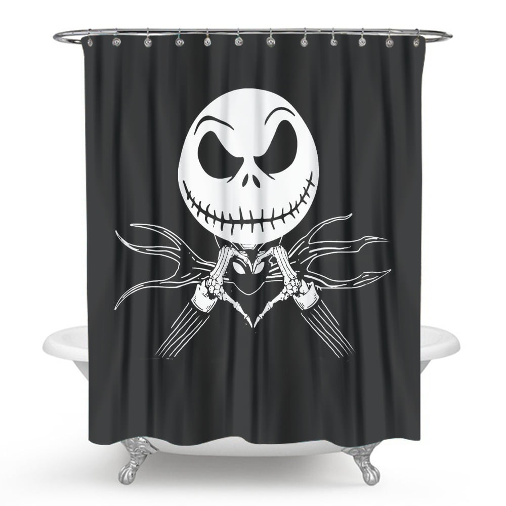 FUNIER Shower Curtain The Nightmare Before Christmas Halloween Decoration Curtain with Grommets