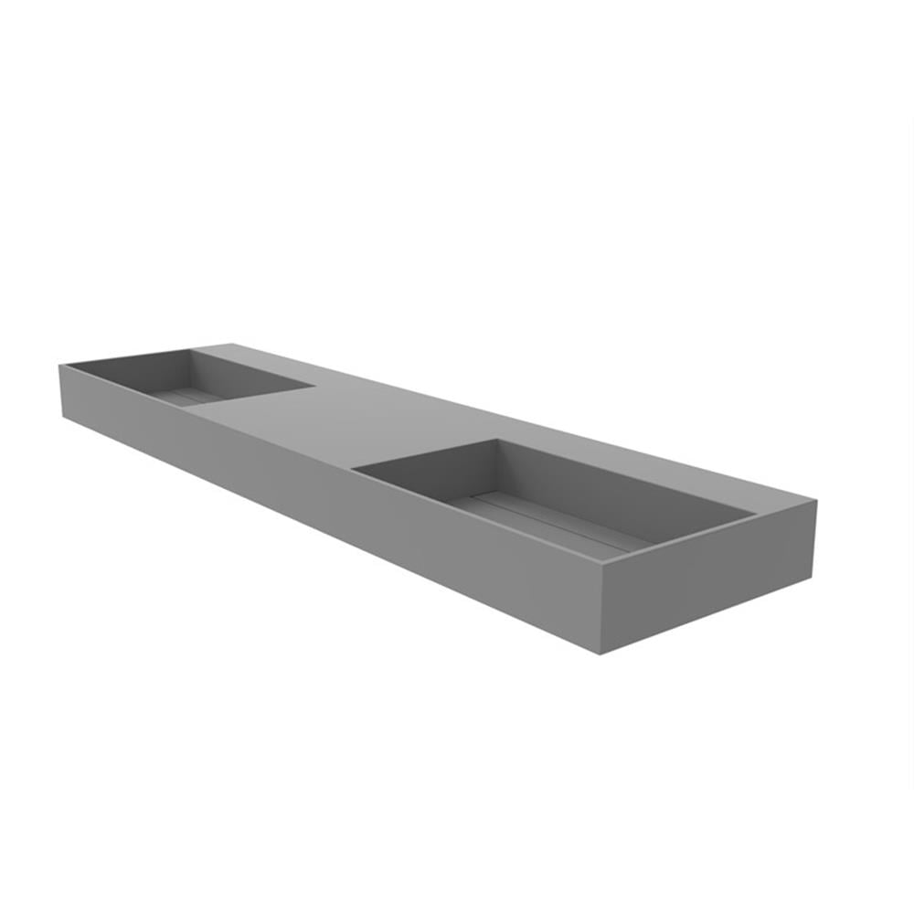 Juniper 72" Stone Bathroom Sink w/No Faucet Hole in Gray