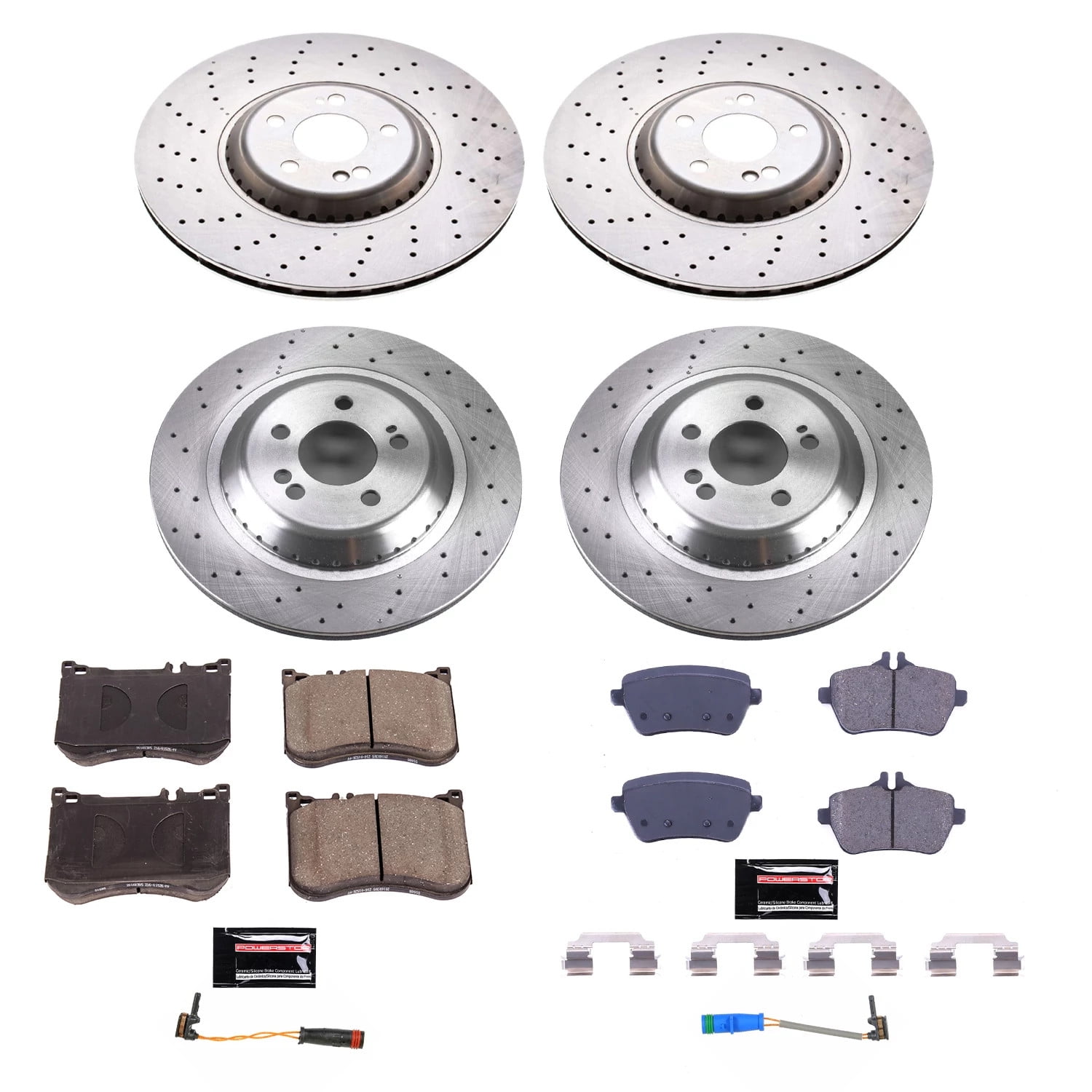 PowerStop Front and Rear Stock Replacement Brake Pad and Rotor Kit Fits: MERCEDES-BENZ Select Models KOE8102