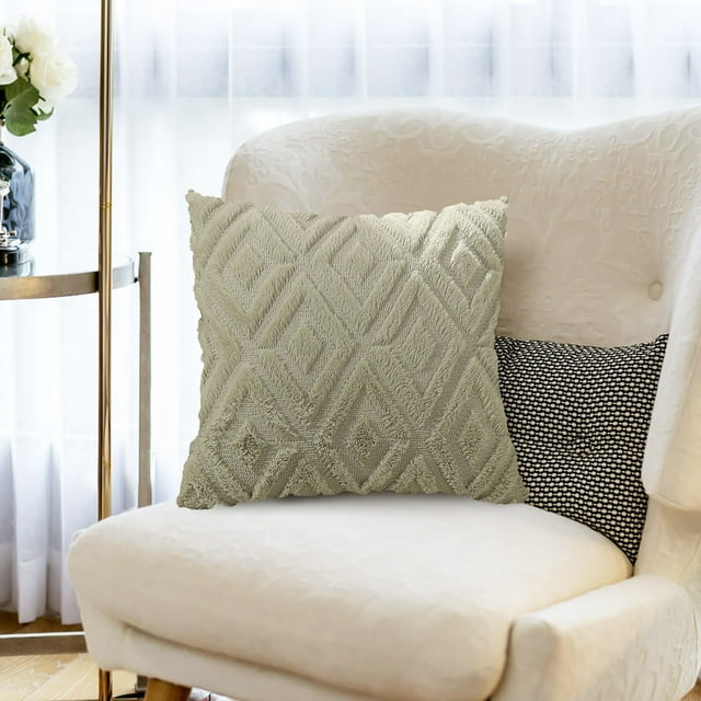 Pallene Soft Synthetic Decorative Throw Pillow Covers Short Wool Velvet Geometric Pattern For Sofa Couch Living Room