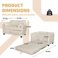 thumbnail image 6 of S-HOME Multi-Functional Corduroy Loveseat Sofa Bed, 2-Seater Two-Form Conversion with Side Storage, for Small Apartments and Living Rooms, Beige, 6 of 16
