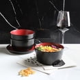 thumbnail image 4 of Stone Lain Albie 16-Piece Dinnerware Set Stoneware, Red and Black, 4 of 11