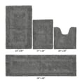 thumbnail image 2 of Better Trends Luxury Bathroom Rugs 4 Piece Set 100% Cotton Soft Bath Rug Water Absorbent, Reversible, Machine Washable for Bathroom Decor Toilet Base Contour, Runner Mat Gray Lux Collection, 2 of 4