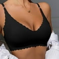 thumbnail image 2 of Stylish SMihono Cute Scalloped Bras for Women No Underwire Seamless Comfort Bralettes for Women with Support Everyday Plunge Bra Black M, 2 of 6