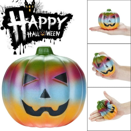 Squishies Rainbow Pumpkin Slow Rising Fruits Scented Stress Relief Halloween Toy
