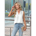 thumbnail image 5 of Womens Summer Sleeveless Silk Satin V Neck Business Casual Tank Tops White S, 5 of 7