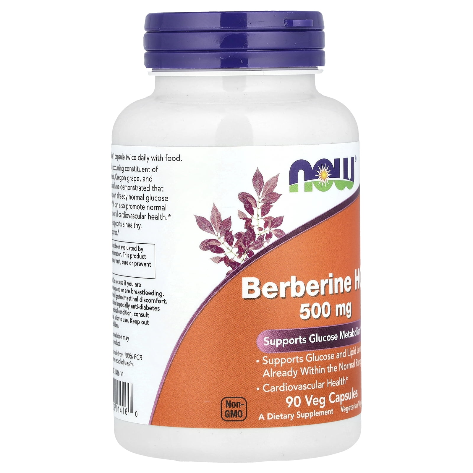NOW Supplements, Berberine HCL 500 mg, Supports Glucose Metabolism*, 90 Veg Capsules